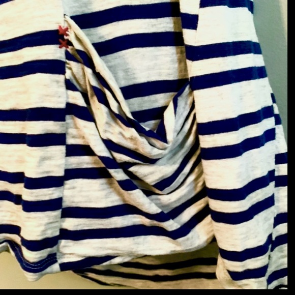 Joseph A Navy blue white eyelet trim tunic SS top Women’s M (8-10) Medium NWOT - Picture 3 of 5